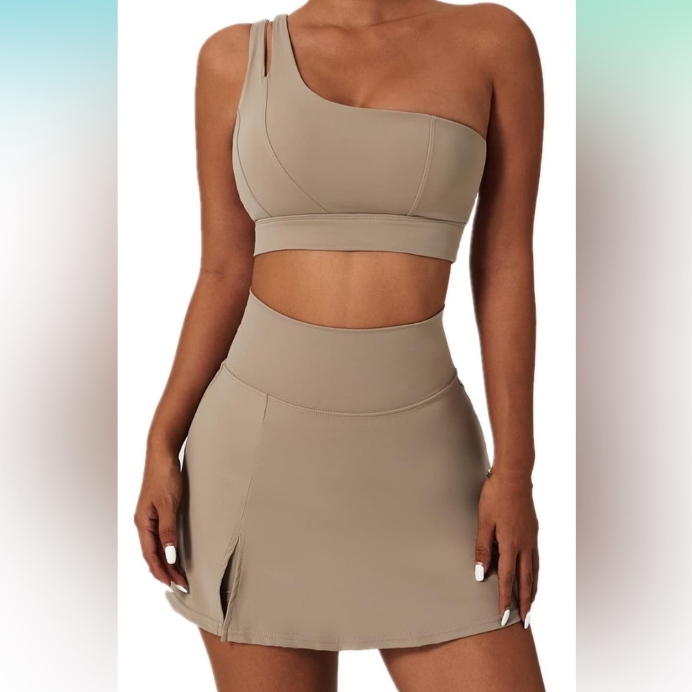 Women's Tennis Skirts High Waist Sports Bra Set
